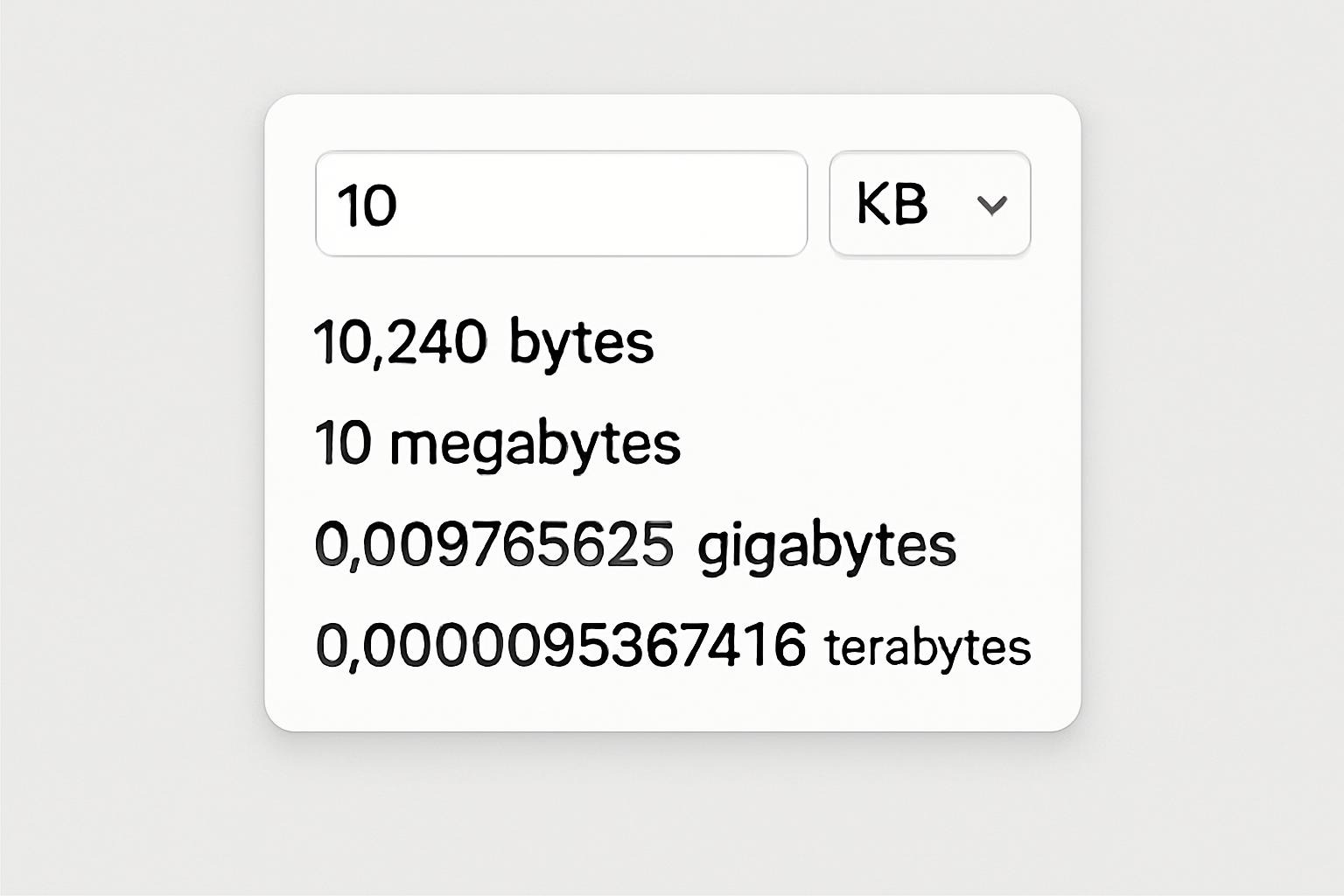 Calculadora de Bytes